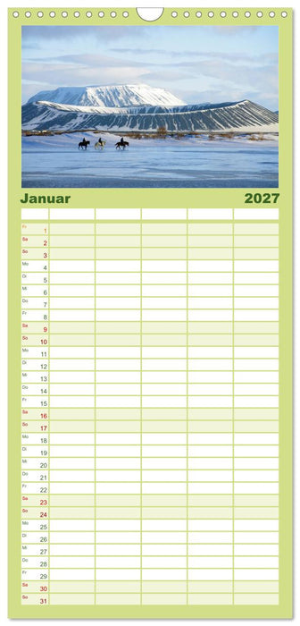 Die Pferde Islands (CALVENDO Familienplaner 2027)