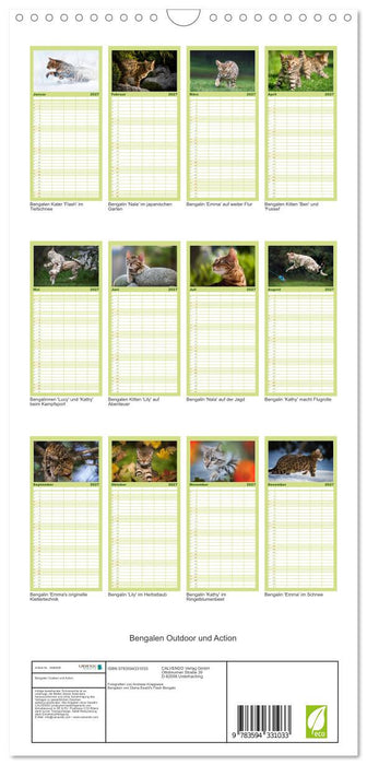 Bengalen Outdoor und Action (CALVENDO Familienplaner 2027)
