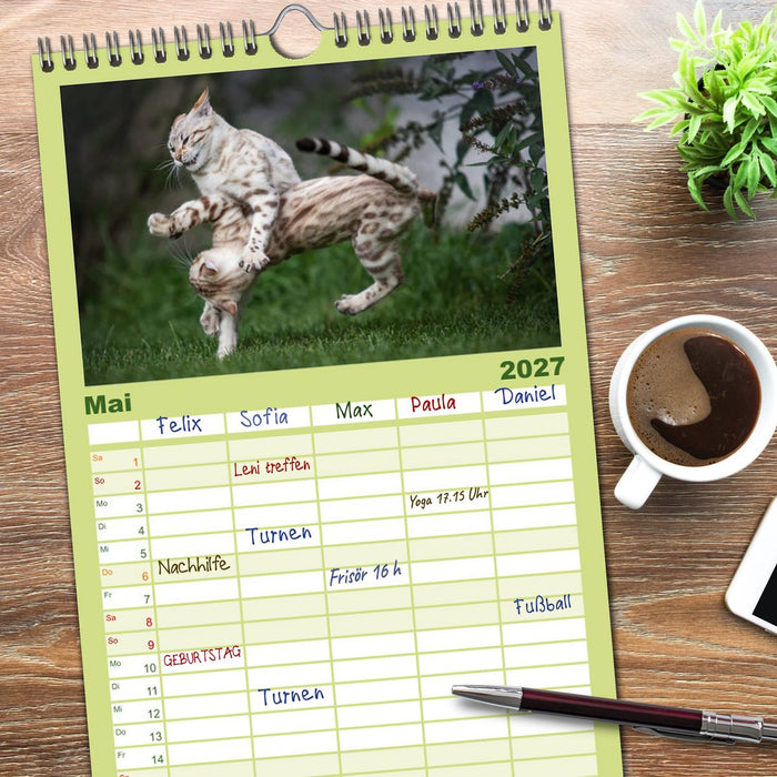 Bengalen Outdoor und Action (CALVENDO Familienplaner 2027)