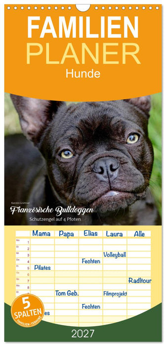 Französische Bulldoggen - Schutzengel auf 4 Pfoten (CALVENDO Familienplaner 2027)