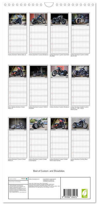 Best of Custom- and Showbikes (CALVENDO Familienplaner 2027)