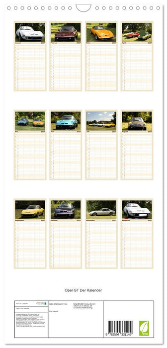 Opel GT Der Kalender (CALVENDO Familienplaner 2027)
