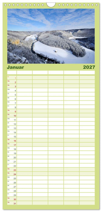 Das Donautal - Wanderparadies auf der Schwäbischen Alb (CALVENDO Familienplaner 2027)