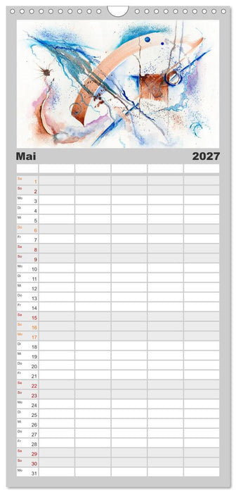 Abstrakte Aquarelle (CALVENDO Familienplaner 2027)