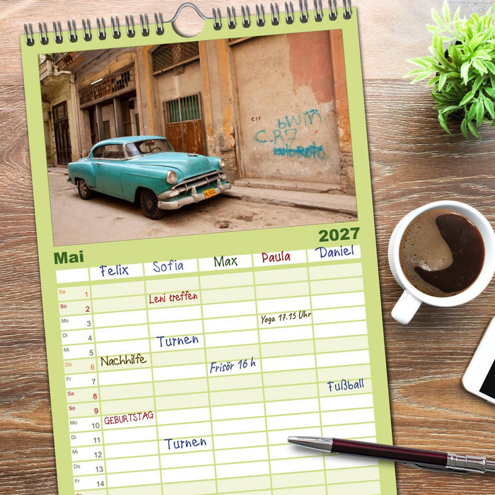 Classic Cars of Cuba (CALVENDO Familienplaner 2027)