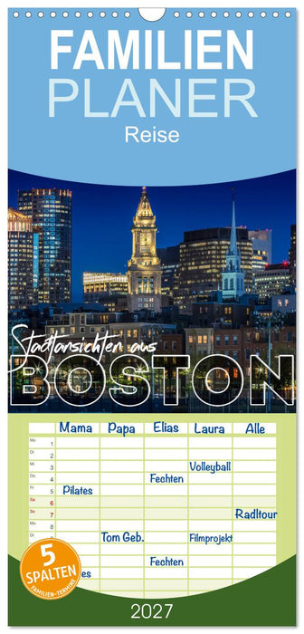 Stadtansichten aus Boston (CALVENDO Familienplaner 2027)