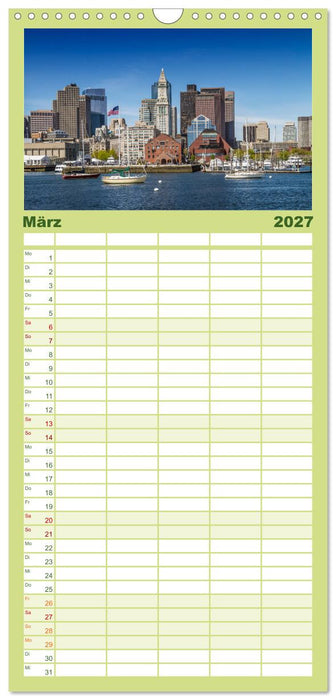 Stadtansichten aus Boston (CALVENDO Familienplaner 2027)