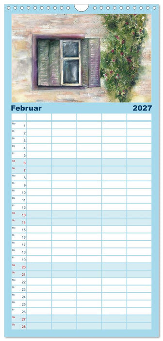 Malerische Dorfansichten in Aquarell (CALVENDO Familienplaner 2027)