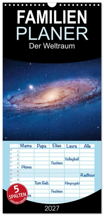 Der Weltraum. Spektakuläre Gasnebel und Galaxien (CALVENDO Familienplaner 2027)