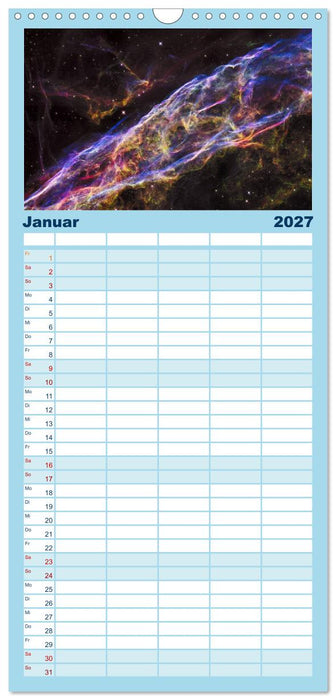 Der Weltraum. Spektakuläre Gasnebel und Galaxien (CALVENDO Familienplaner 2027)