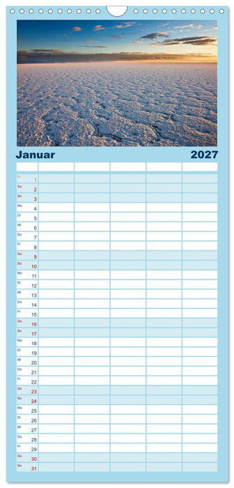 Bolivien Andenlandschaften (CALVENDO Familienplaner 2027)