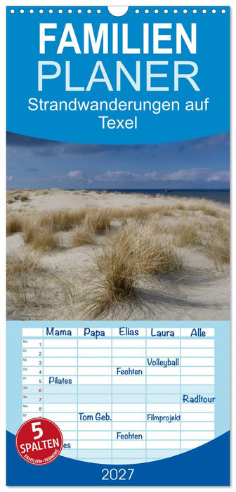 Strandwanderungen auf Texel (CALVENDO Familienplaner 2027)