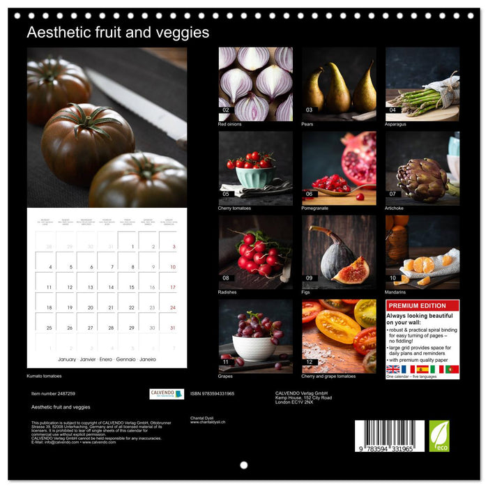 Aesthetic fruit and veggies (CALVENDO Monthly Calendar 2027)