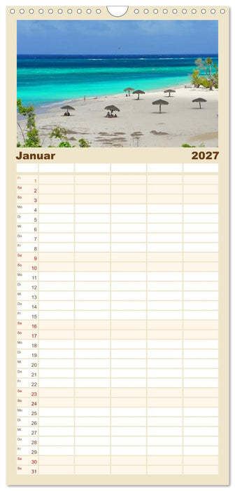 Die schönsten Strände Karibik (CALVENDO Familienplaner 2027)