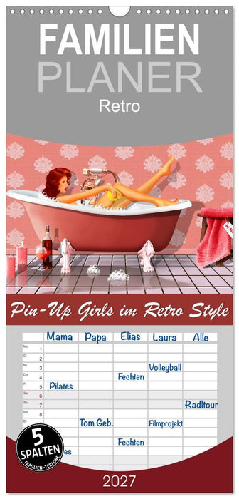 Pin-Up Girls im Retro Style by Mausopardia (CALVENDO Familienplaner 2027)