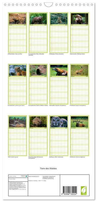 Tiere des Waldes (CALVENDO Familienplaner 2027)