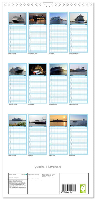 Cruiseliner in Warnemünde (CALVENDO Familienplaner 2027)