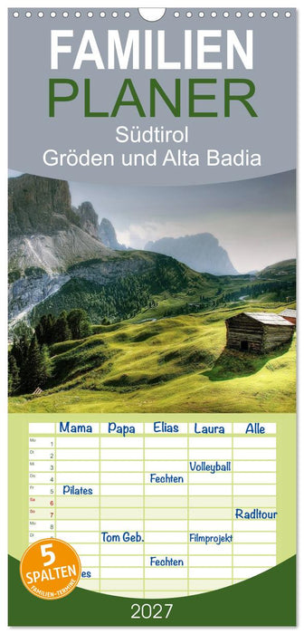 Südtirol - Gröden und Alta Badia (CALVENDO Familienplaner 2027)