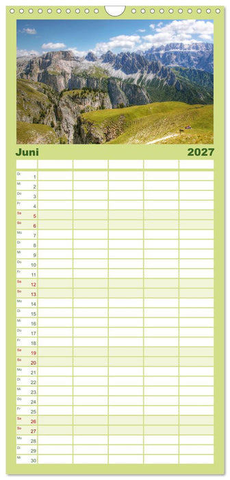 Südtirol - Gröden und Alta Badia (CALVENDO Familienplaner 2027)