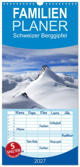 Schweizer Berggipfel (CALVENDO Familienplaner 2027)