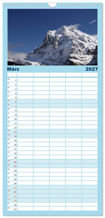 Schweizer Berggipfel (CALVENDO Familienplaner 2027)