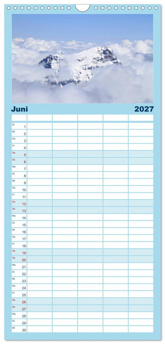 Schweizer Berggipfel (CALVENDO Familienplaner 2027)