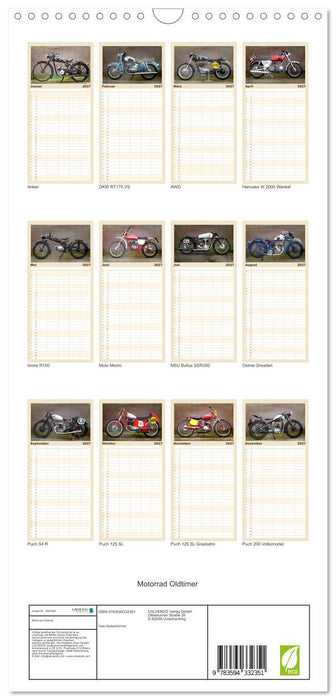 Motorrad Oldtimer (CALVENDO Familienplaner 2027)