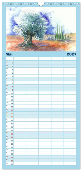 Toskana Aquarelle (CALVENDO Familienplaner 2027)