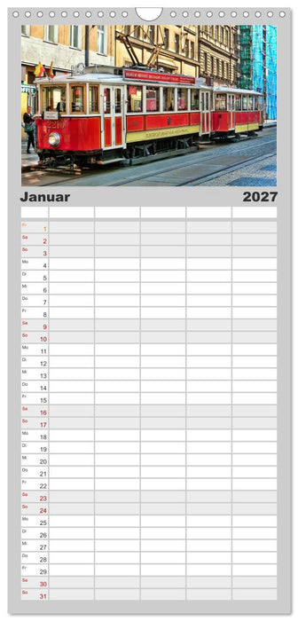 Durch die Welt mit der Straßenbahn (CALVENDO Familienplaner 2027)