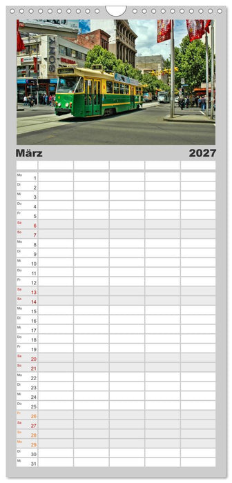 Durch die Welt mit der Straßenbahn (CALVENDO Familienplaner 2027)