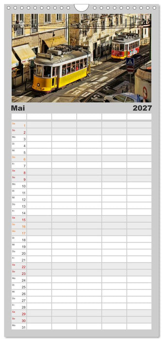 Durch die Welt mit der Straßenbahn (CALVENDO Familienplaner 2027)