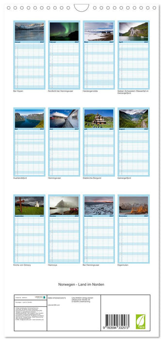 Norwegen - Land im Norden (CALVENDO Familienplaner 2027)