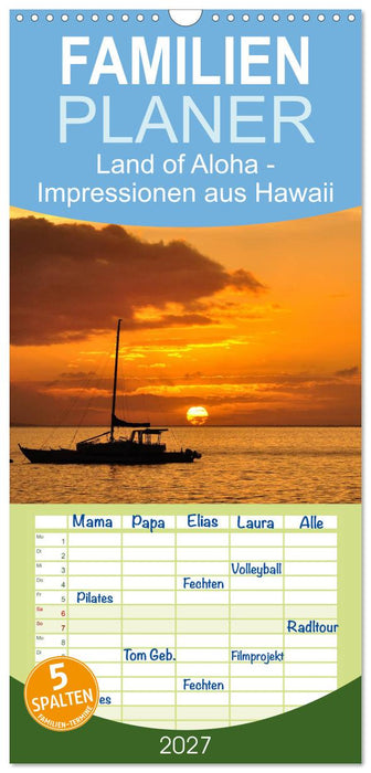 Hawaii - Land of Aloha (CALVENDO Familienplaner 2027)