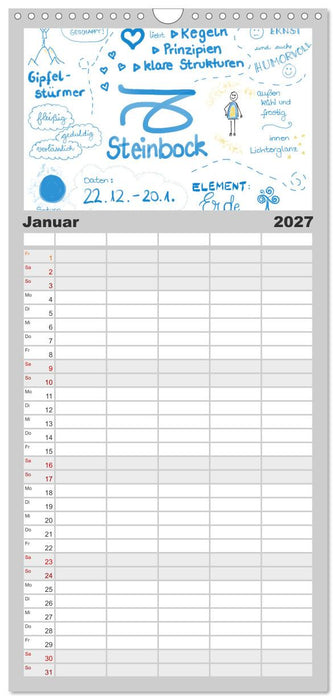 Sternzeichen-Kalender (CALVENDO Familienplaner 2027)