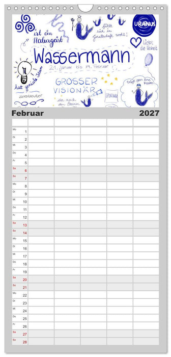 Sternzeichen-Kalender (CALVENDO Familienplaner 2027)