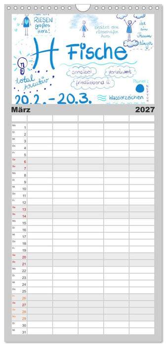 Sternzeichen-Kalender (CALVENDO Familienplaner 2027)