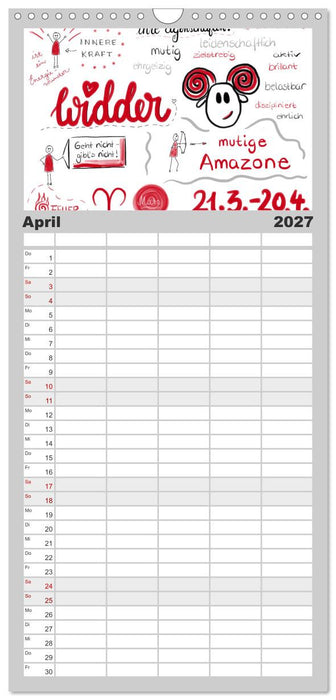 Sternzeichen-Kalender (CALVENDO Familienplaner 2027)