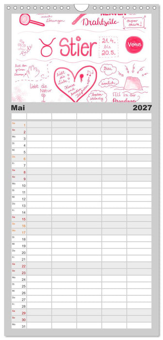 Sternzeichen-Kalender (CALVENDO Familienplaner 2027)