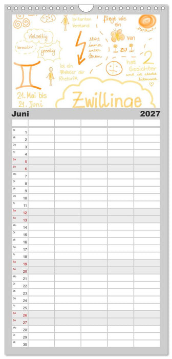 Sternzeichen-Kalender (CALVENDO Familienplaner 2027)