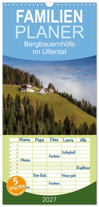 Bergbauernhöfe im Ultental (CALVENDO Familienplaner 2027)