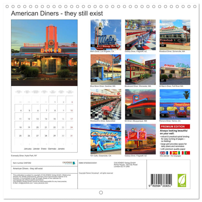 American Diners - they still exist (CALVENDO Monthly Calendar 2027)