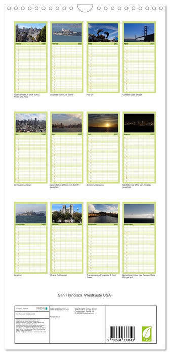 San Francisco Westküste USA (CALVENDO Familienplaner 2027)