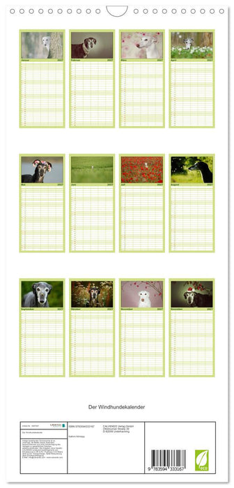Der Windhundekalender (CALVENDO Familienplaner 2027)