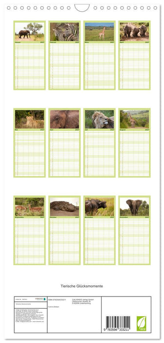 Tierische Glücksmomente (CALVENDO Familienplaner 2027)