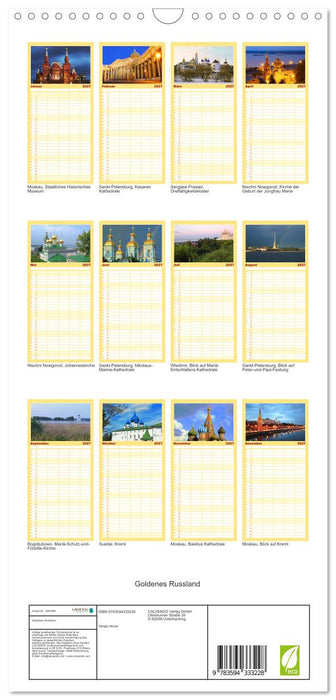 Goldenes Russland (CALVENDO Familienplaner 2027)