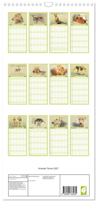 Airedale Terrier 2027 (CALVENDO Familienplaner 2027)
