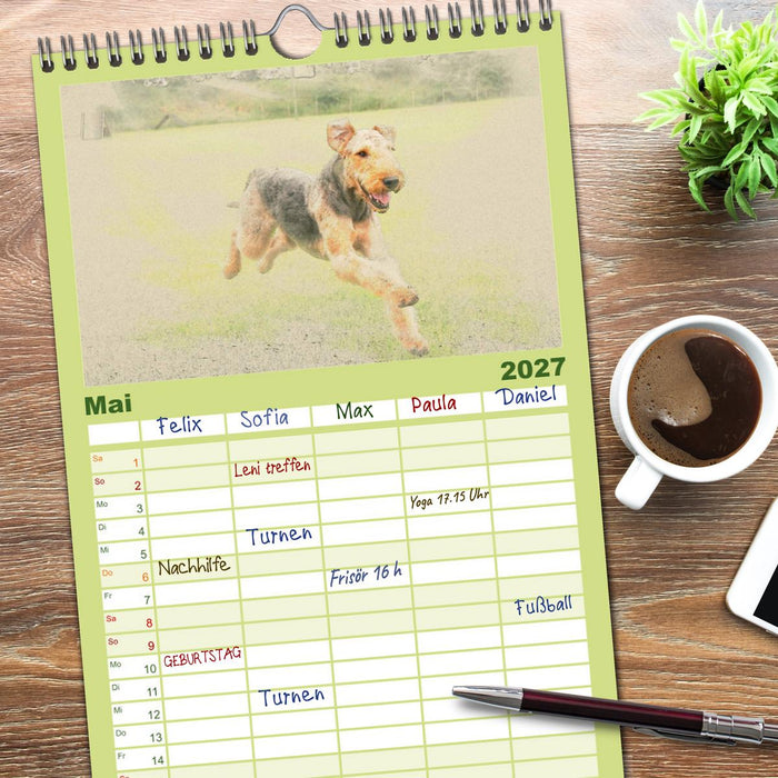 Airedale Terrier 2027 (CALVENDO Familienplaner 2027)