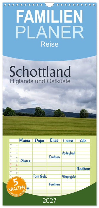 Schottland Highlands und Ostküste (CALVENDO Familienplaner 2027)