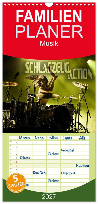 Schlagzeug Action (CALVENDO Familienplaner 2027)