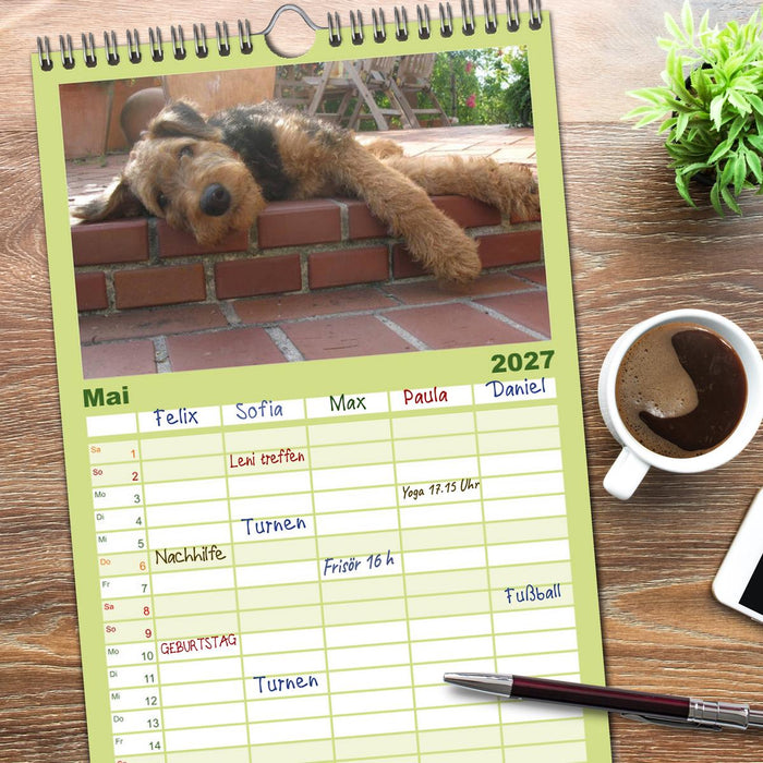 Airedale Terrier (CALVENDO Familienplaner 2027)
